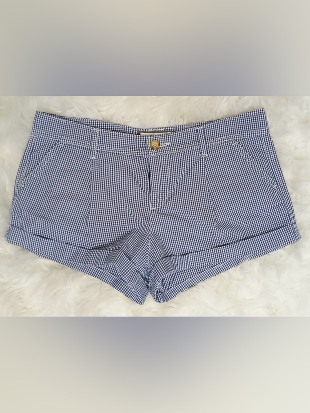Abercrombie & Fitch Blue and White Checkered Shorts